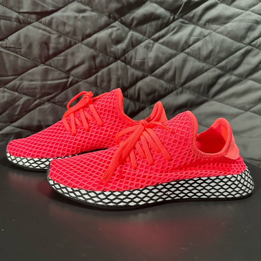"ADIDAS" Kids Bright Red Mesh Athletic Sneakers